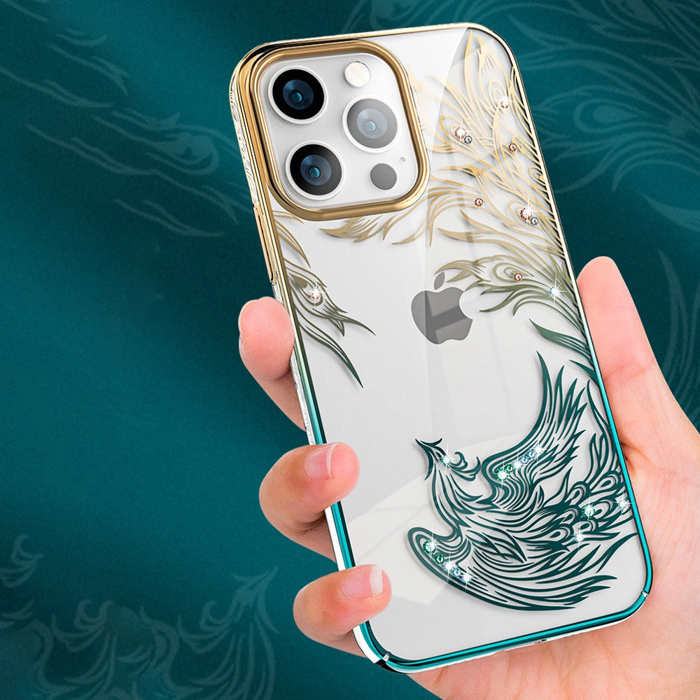 Hurtownia GSM - Etui Kingxbar Phoenix Swarovski Apple iPhone 13 arany-kék (Reborn) - KGX330 - {ean13} - Hurt