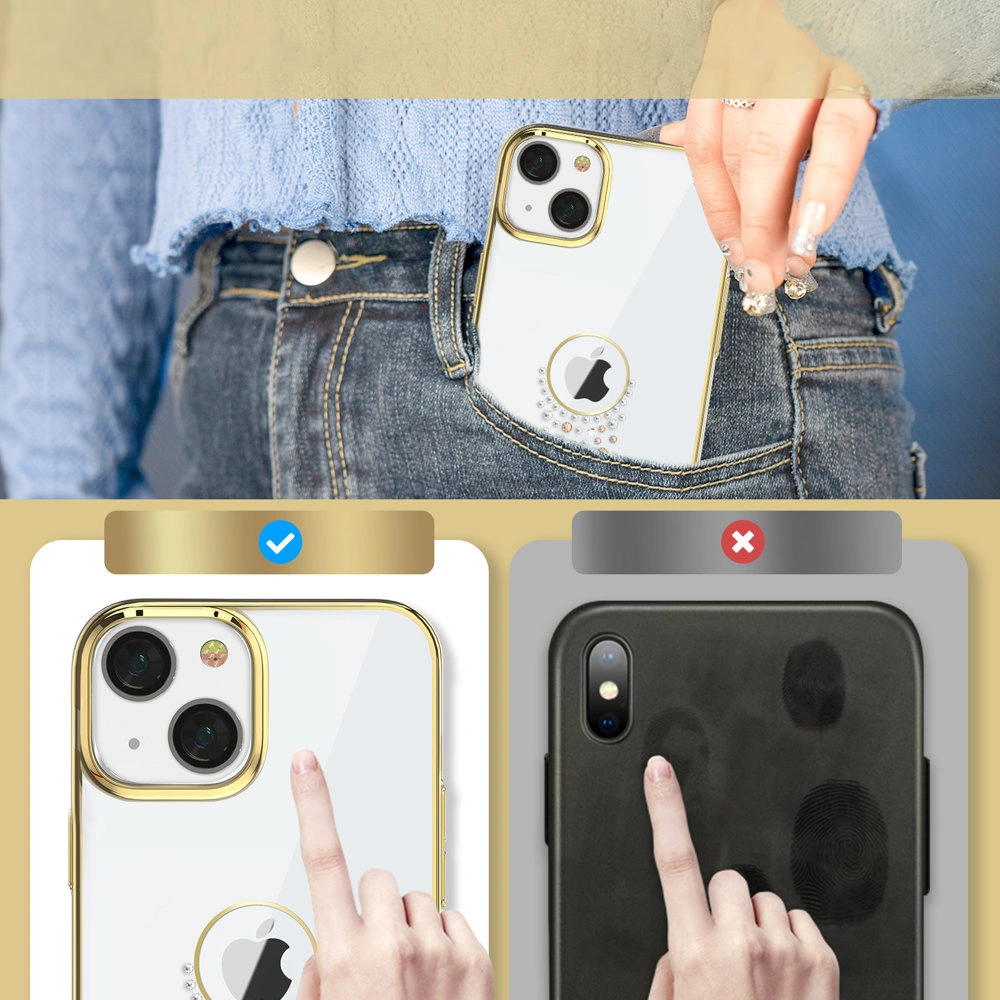 Wholesale Kingxbar Sky Swarovski Apple iPhone 13 gold (Teardrop) - KGX333 - {ean13} - Hurt