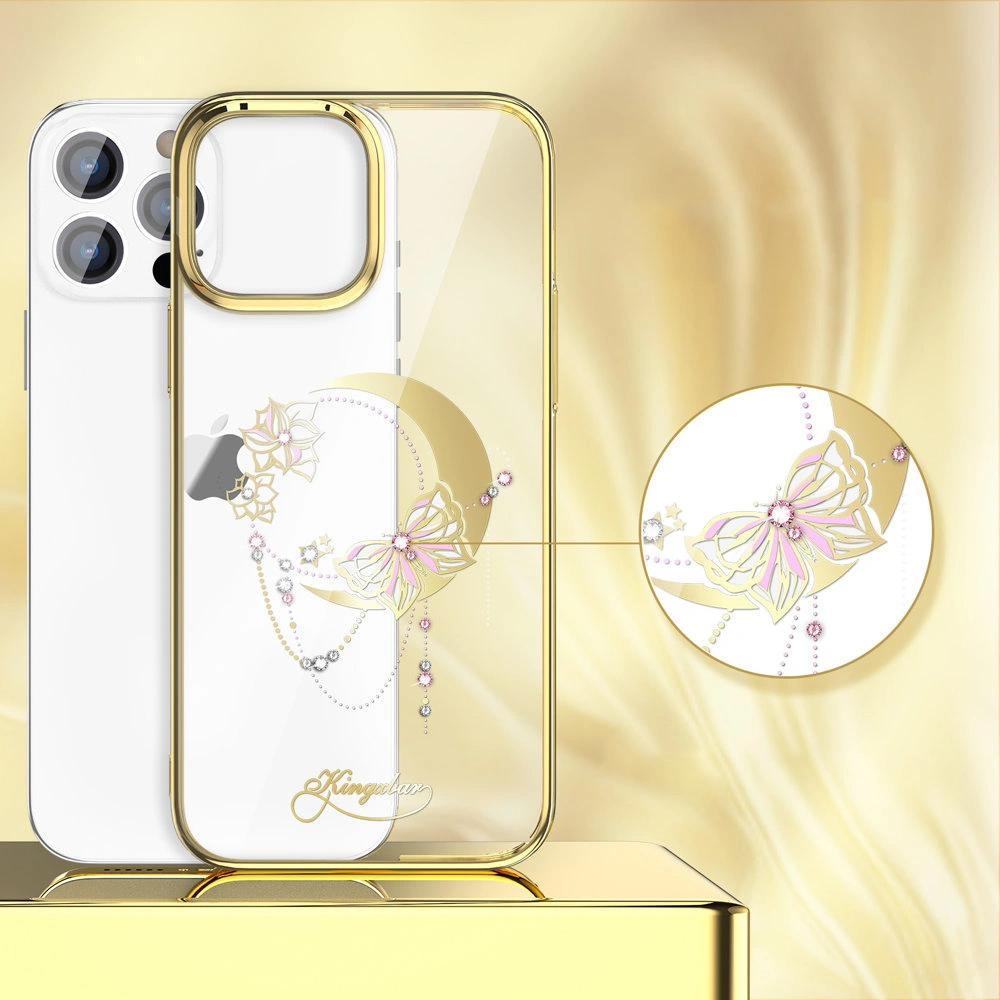 Hurtownia GSM - Etui Kingxbar Moon Swarovski Apple iPhone 13 Pro zlaté (Butterfly) - KGX337 - {ean13} - Hurt