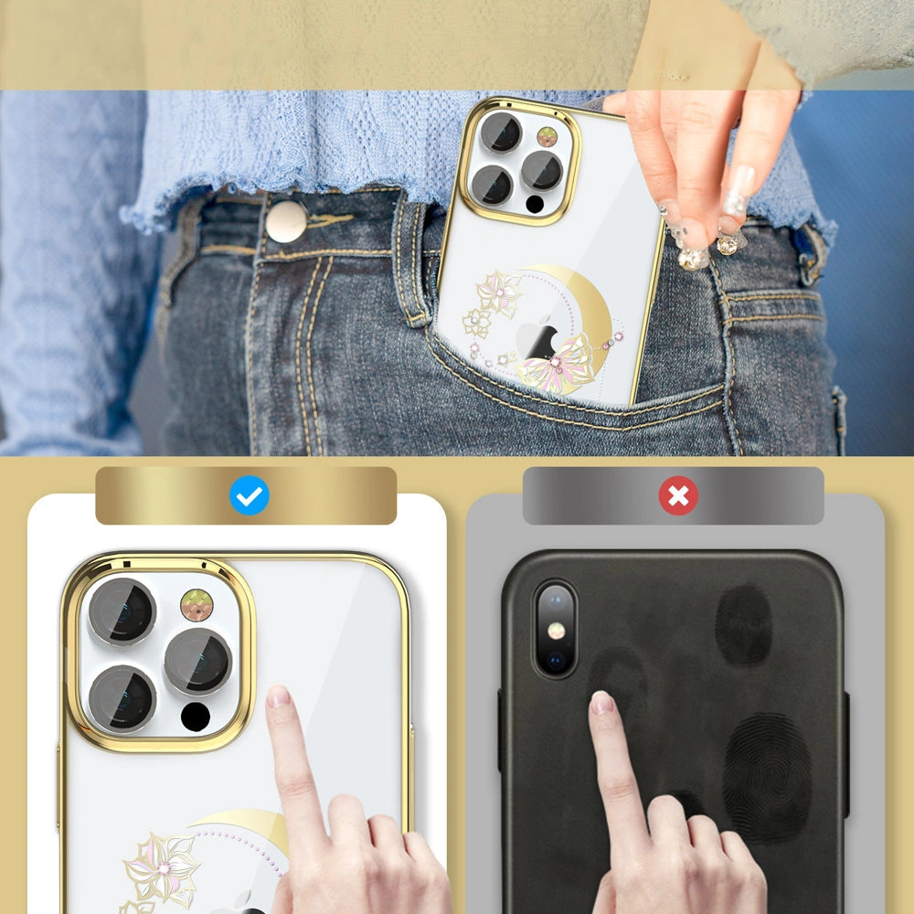 Hurtownia GSM - Etui Kingxbar Moon Swarovski Apple iPhone 13 Pro zlaté (Butterfly) - KGX337 - {ean13} - Hurt