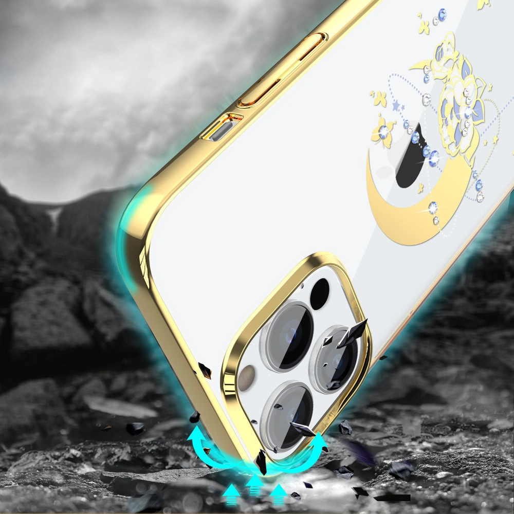 Hurtownia GSM - Case Kingxbar Moon Swarovski Apple iPhone 13 Pro gold (Blume) - KGX339 - {ean13} - Hurt
