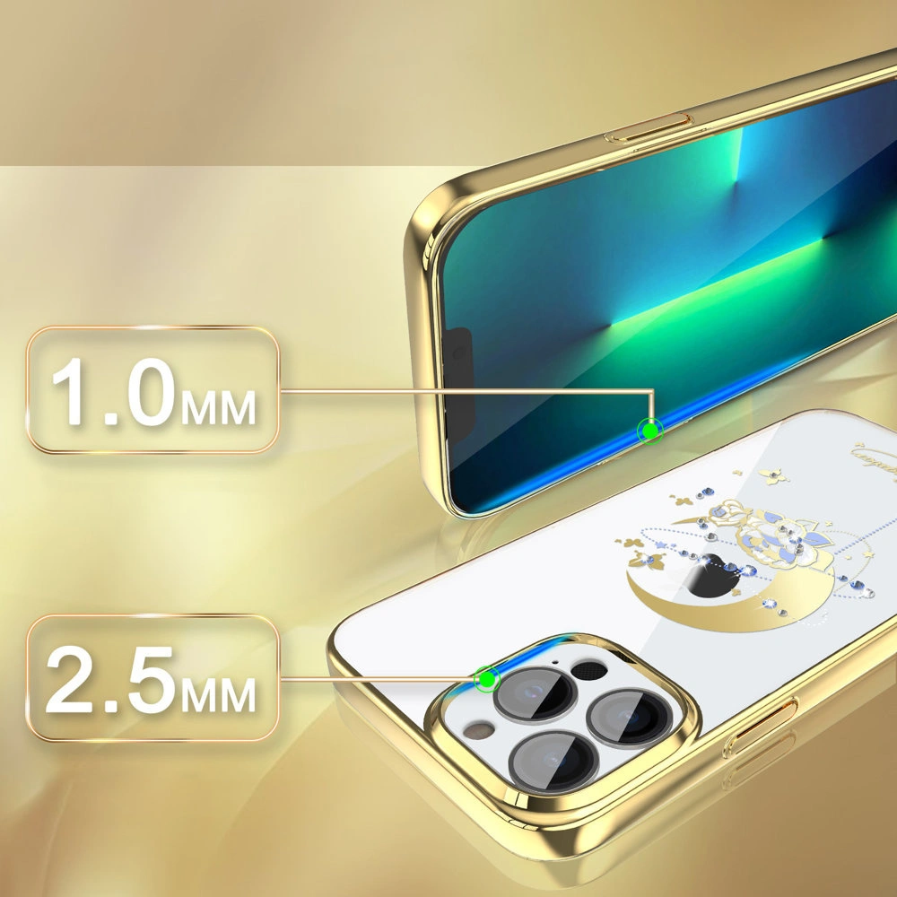 Hurtownia GSM - Etui Kingxbar Moon Swarovski Apple iPhone 13 Pro auriu (Flower) - KGX339 - {ean13} - Hurt