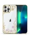 Etui Kingxbar Moon Swarovski Apple iPhone 13 Pro roză-aurie