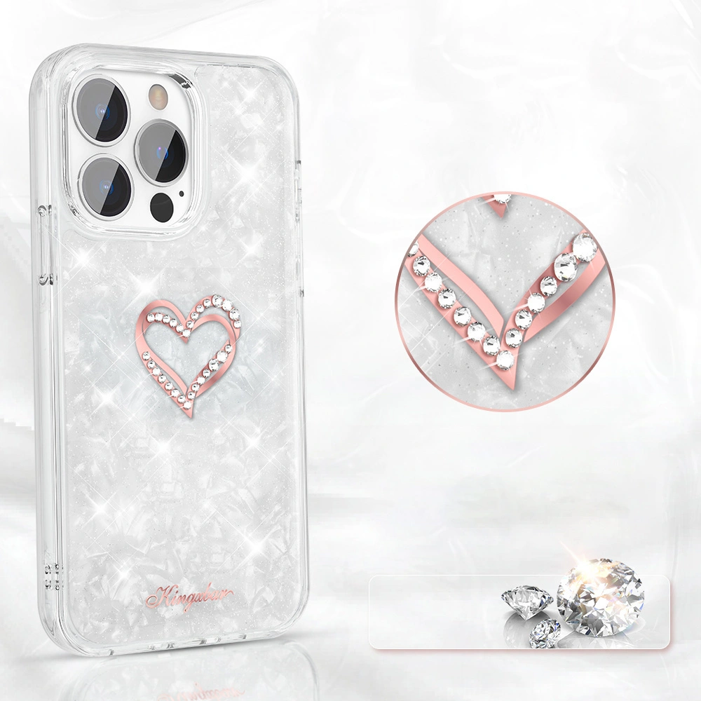Hurtownia GSM - Etui Kingxbar Epoxy Swarovski Apple iPhone 13 Pro bílý - KGX346 - {ean13} - Hurt