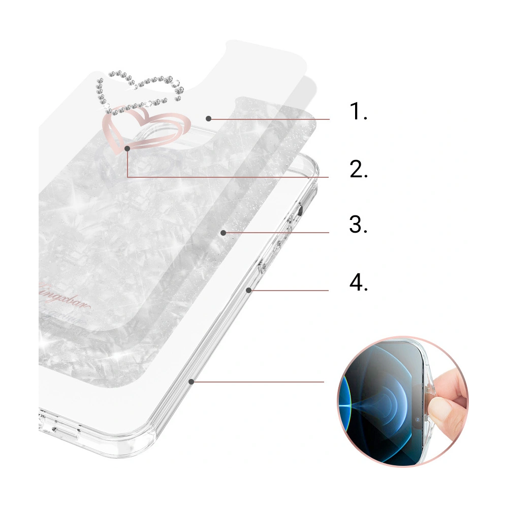Hurtownia GSM - Etui Kingxbar Epoxy Swarovski Apple iPhone 13 Pro bílý - KGX346 - {ean13} - Hurt