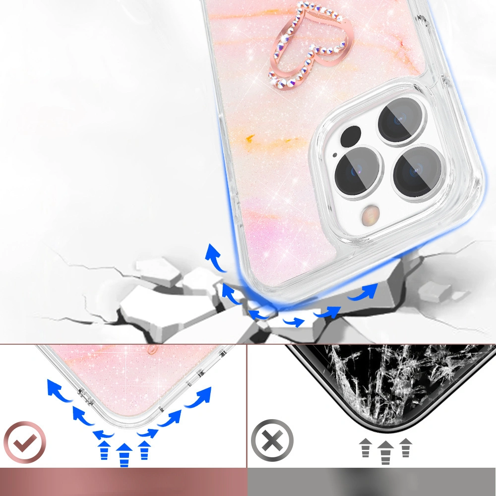 Hurtownia GSM - Etui Kingxbar Epoxy Swarovski Apple iPhone 13 Pro márvány rózsaszín - KGX354 - {ean13} - Hurt