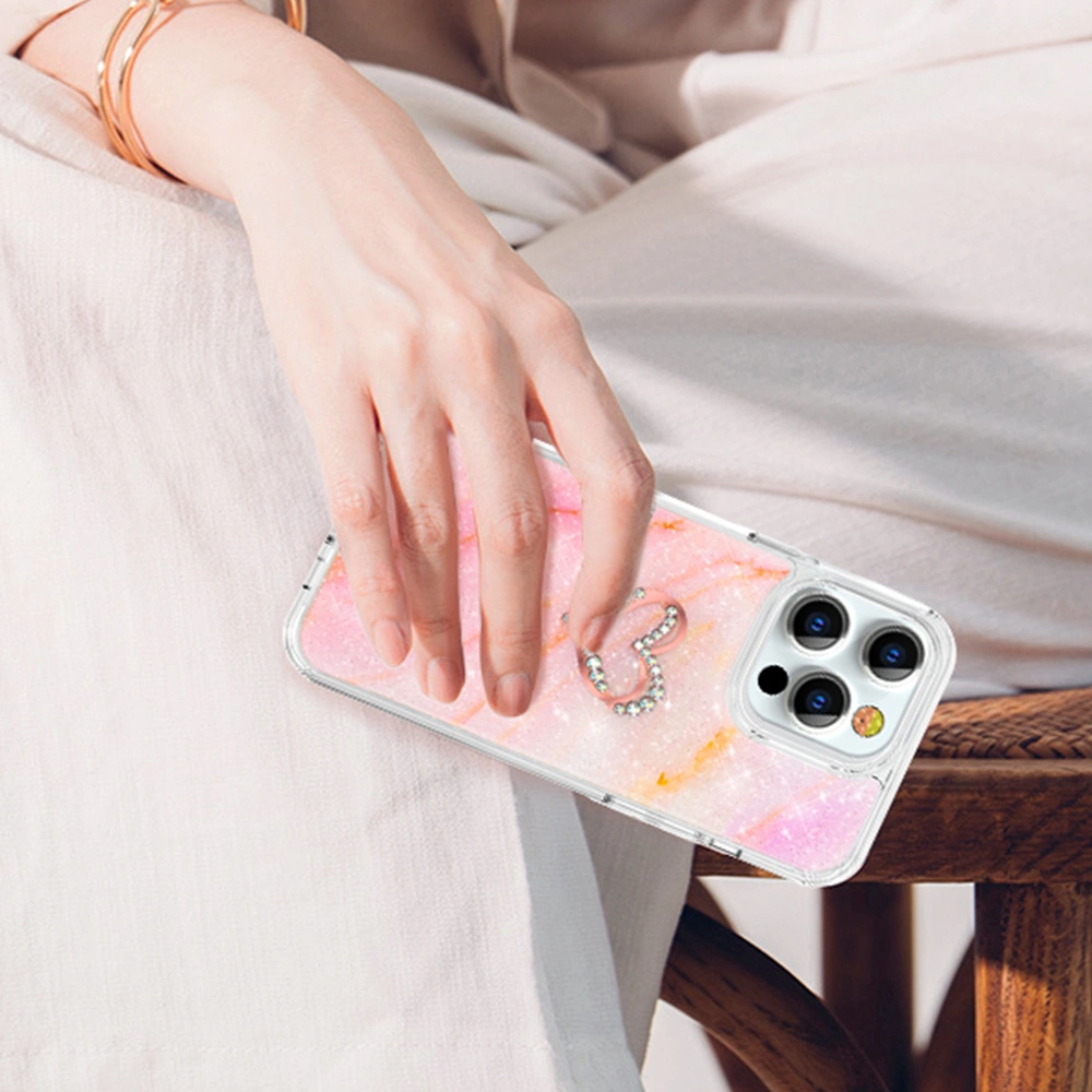 Hurtownia GSM - Etui Kingxbar Epoxy Swarovski Apple iPhone 13 Pro marmurowy różowy - KGX354 - {ean13} - Hurt