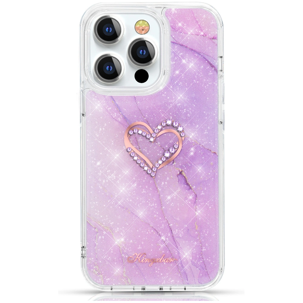 Hurtownia GSM - Etui Kingxbar Epoxy Swarovski Apple iPhone 13 Pro Max marmură violetă - KGX356 - {ean13} - Hurt