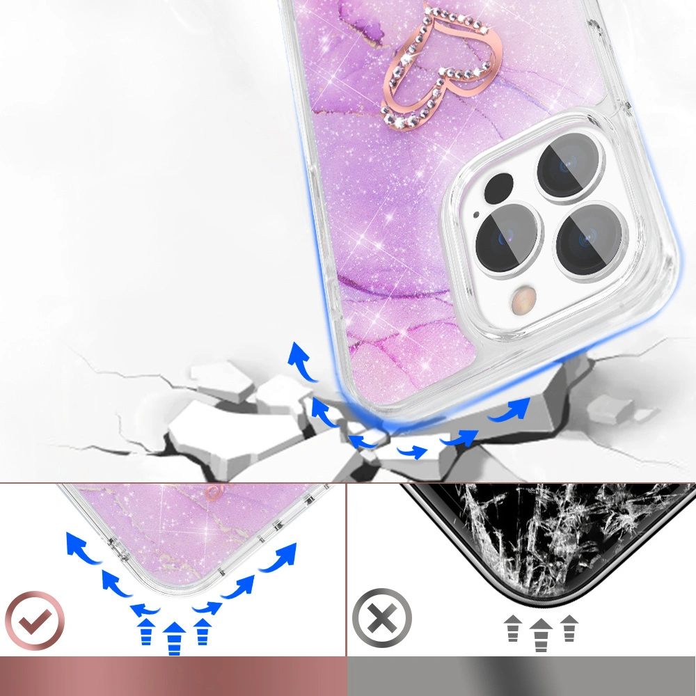 Hurtownia GSM - Etui Kingxbar Epoxy Swarovski Apple iPhone 13 Pro Max marmură violetă - KGX356 - {ean13} - Hurt
