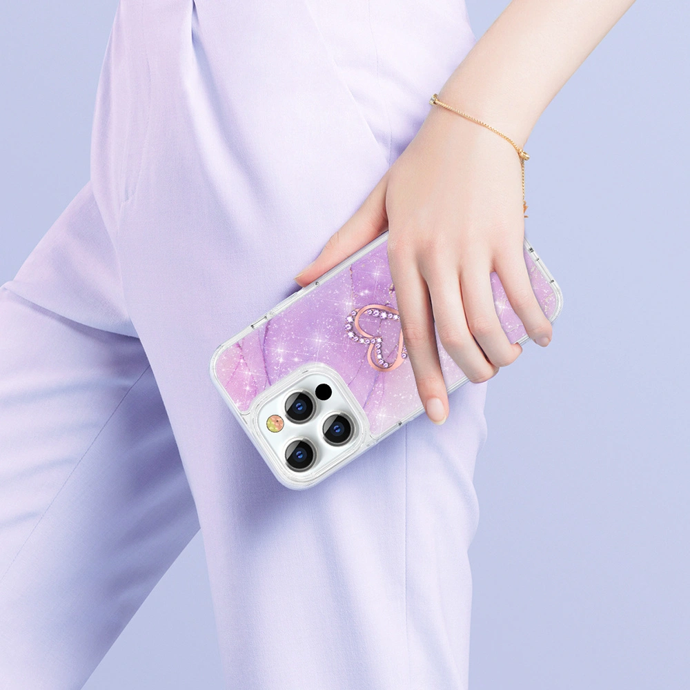 Hurtownia GSM - Etui Kingxbar Epoxy Swarovski Apple iPhone 13 Pro mramorová fialová - KGX357 - {ean13} - Hurt