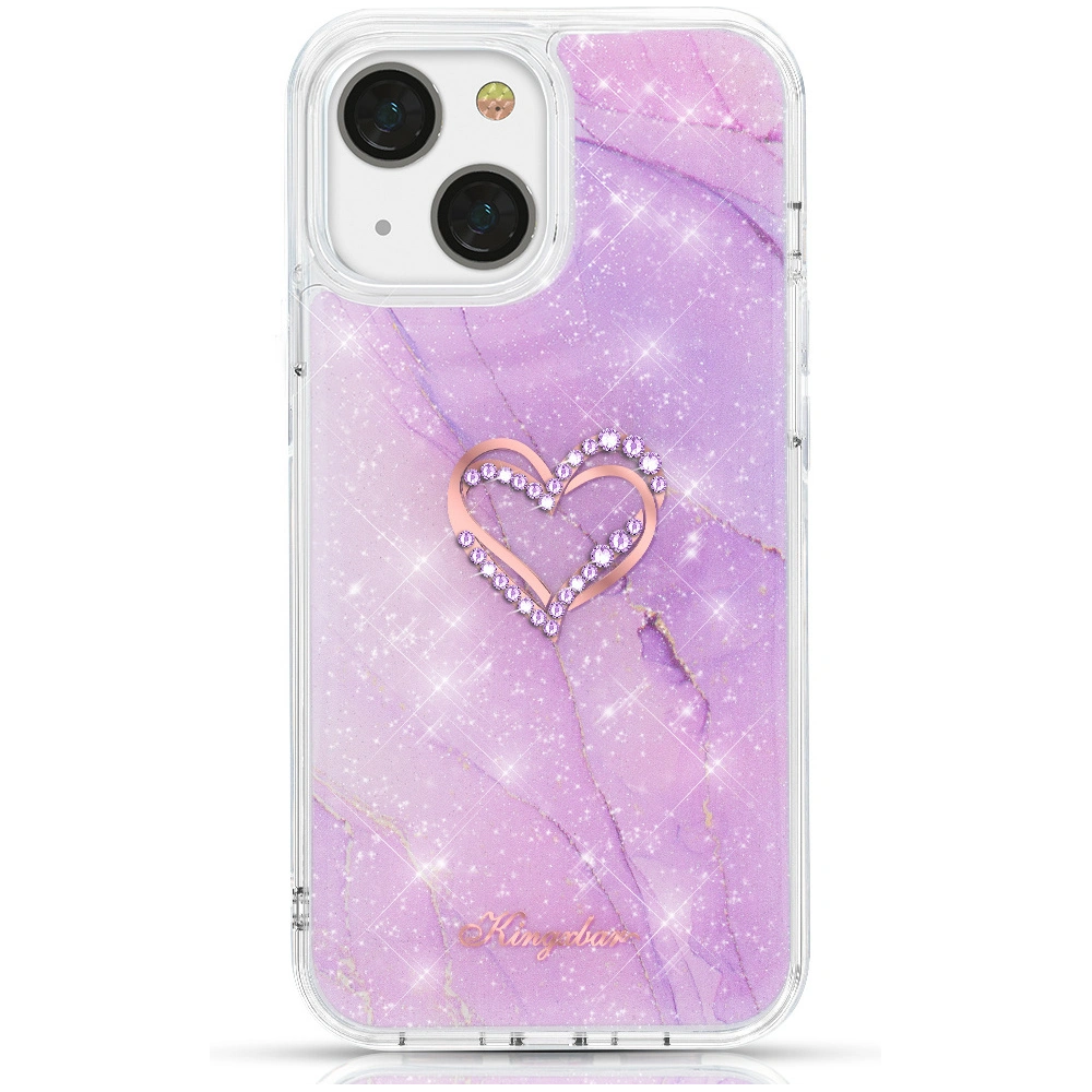 Hurtownia GSM - Etui Kingxbar Epoxy Swarovski Apple iPhone 13 mramorově fialové - KGX358 - {ean13} - Hurt