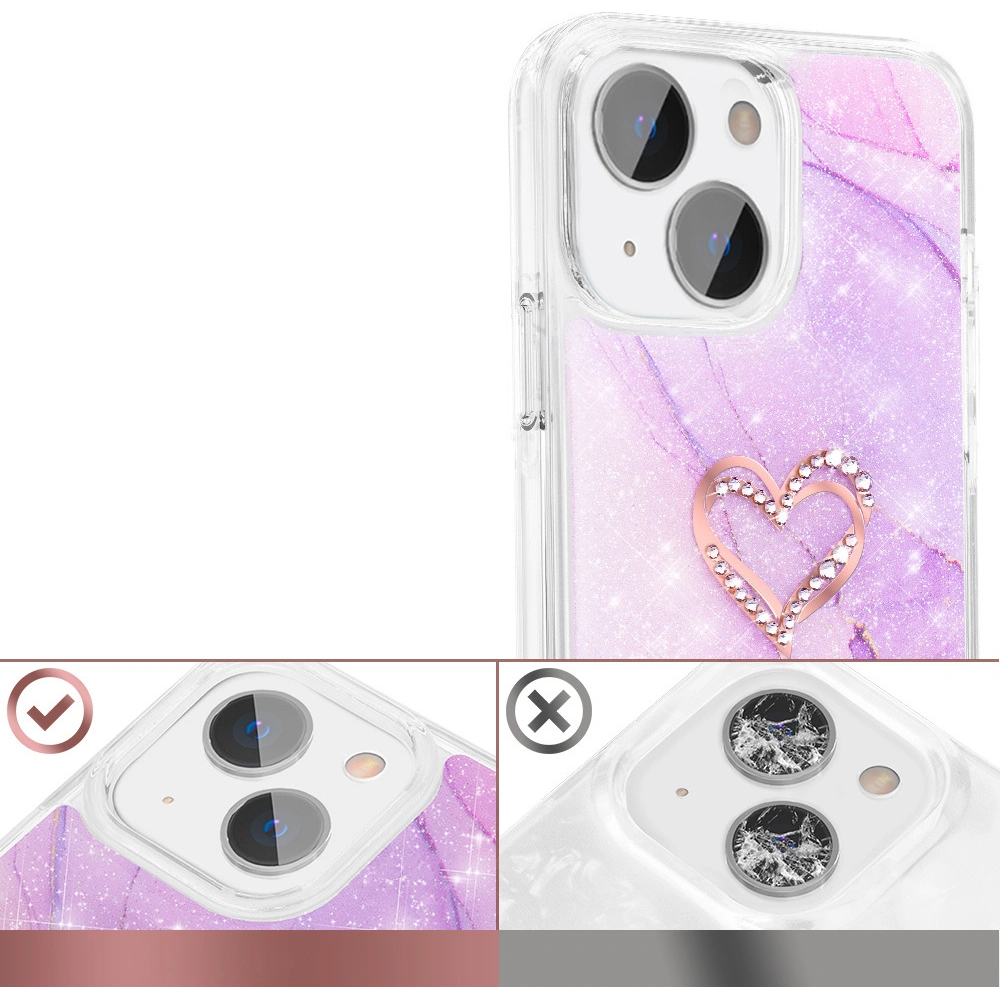 Hurtownia GSM - Etui Kingxbar Epoxy Swarovski Apple iPhone 13 mramorově fialové - KGX358 - {ean13} - Hurt