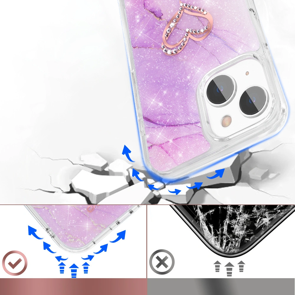 Hurtownia GSM - Etui Kingxbar Epoxy Swarovski Apple iPhone 13 mramorově fialové - KGX358 - {ean13} - Hurt