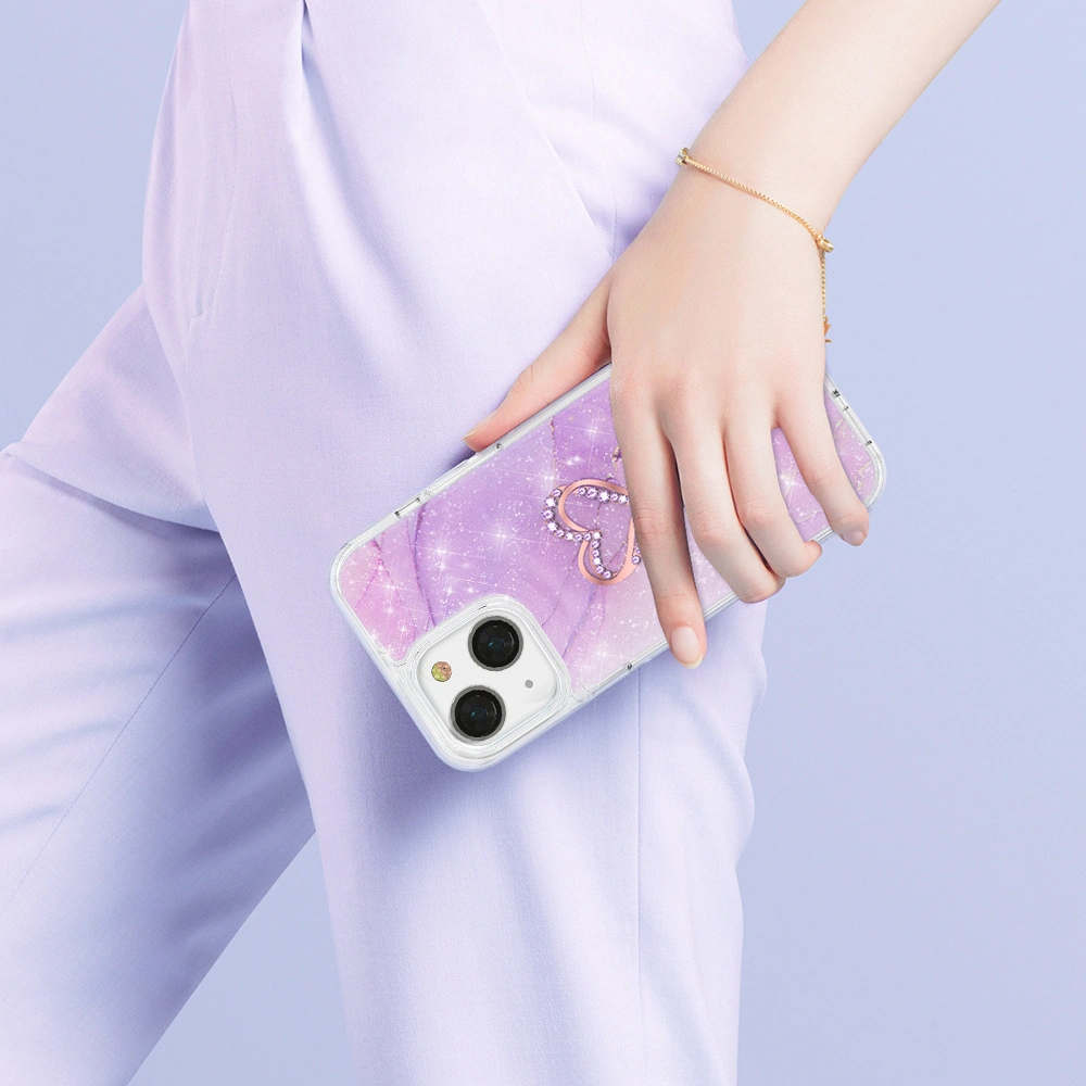 Hurtownia GSM - Etui Kingxbar Epoxy Swarovski Apple iPhone 13 mramorově fialové - KGX358 - {ean13} - Hurt