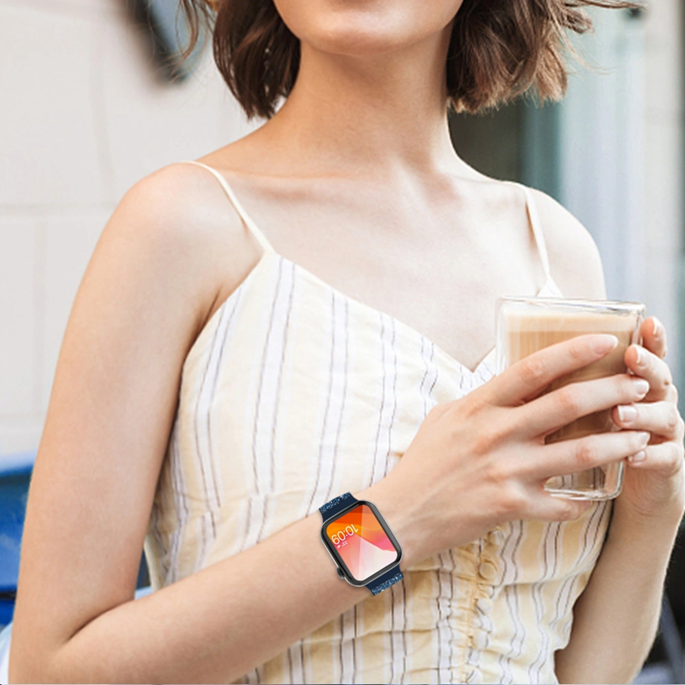 Hurtownia GSM - Kingxbar Krystalická textilní páska Apple Watch 4/5/6/7/8/SE 40/41mm modrá - KGX367 - {ean13} - Hurt