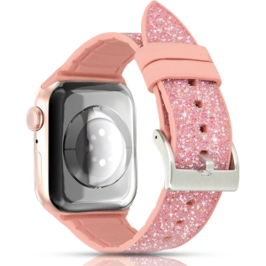 Hurtownia GSM - Kingxbar Krystalický tkaninový pásek Apple Watch 4/5/6/7/8/SE 40/41mm růžový - KGX368 - {ean13} - Hurt