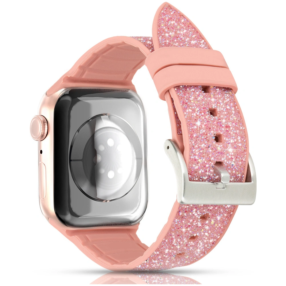 Hurtownia GSM - Kingxbar Krystalický tkaninový pásek Apple Watch 4/5/6/7/8/SE 40/41mm růžový - KGX368 - {ean13} - Hurt