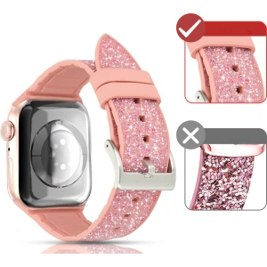 Hurtownia GSM - Kingxbar Krystalický tkaninový pásek Apple Watch 4/5/6/7/8/SE 40/41mm růžový - KGX368 - {ean13} - Hurt
