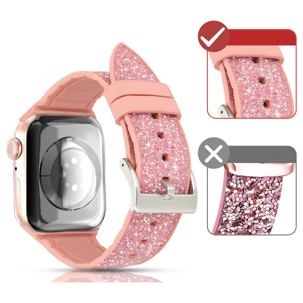 Hurtownia GSM - Kingxbar Krystalický tkaninový pásek Apple Watch 4/5/6/7/8/SE 40/41mm růžový - KGX368 - {ean13} - Hurt
