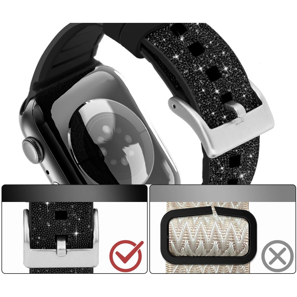 Hurtownia GSM - Kingxbar Crystal Fabric Band Apple Watch 4/5/6/7/8/SE 40/41mm černý - KGX369 - {ean13} - Hurt