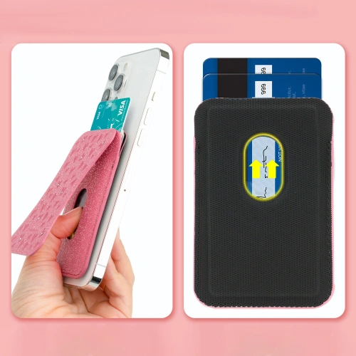 Magnetyczny portfel Kingxbar Magnetic Pocket MagSafe Apple Apple iPhone 12/13/14 Series różowy