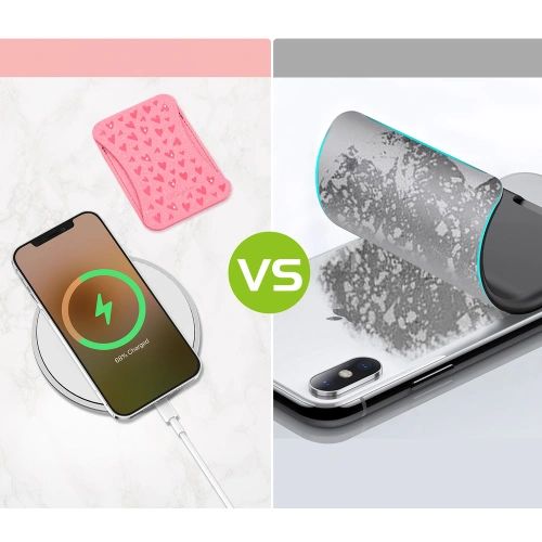 Magnetyczny portfel Kingxbar Magnetic Pocket MagSafe Apple Apple iPhone 12/13/14 Series różowy