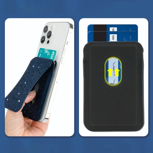 Magnetyczny portfel Kingxbar Magnetic Pocket MagSafe Apple Apple iPhone 12/13/14 Series niebieski