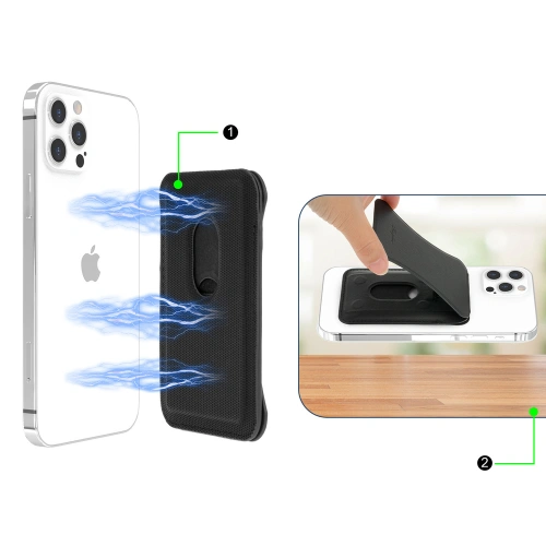 Magnetyczny portfel Kingxbar Magnetic Pocket MagSafe Apple Apple iPhone 12/13/14 Series czarny