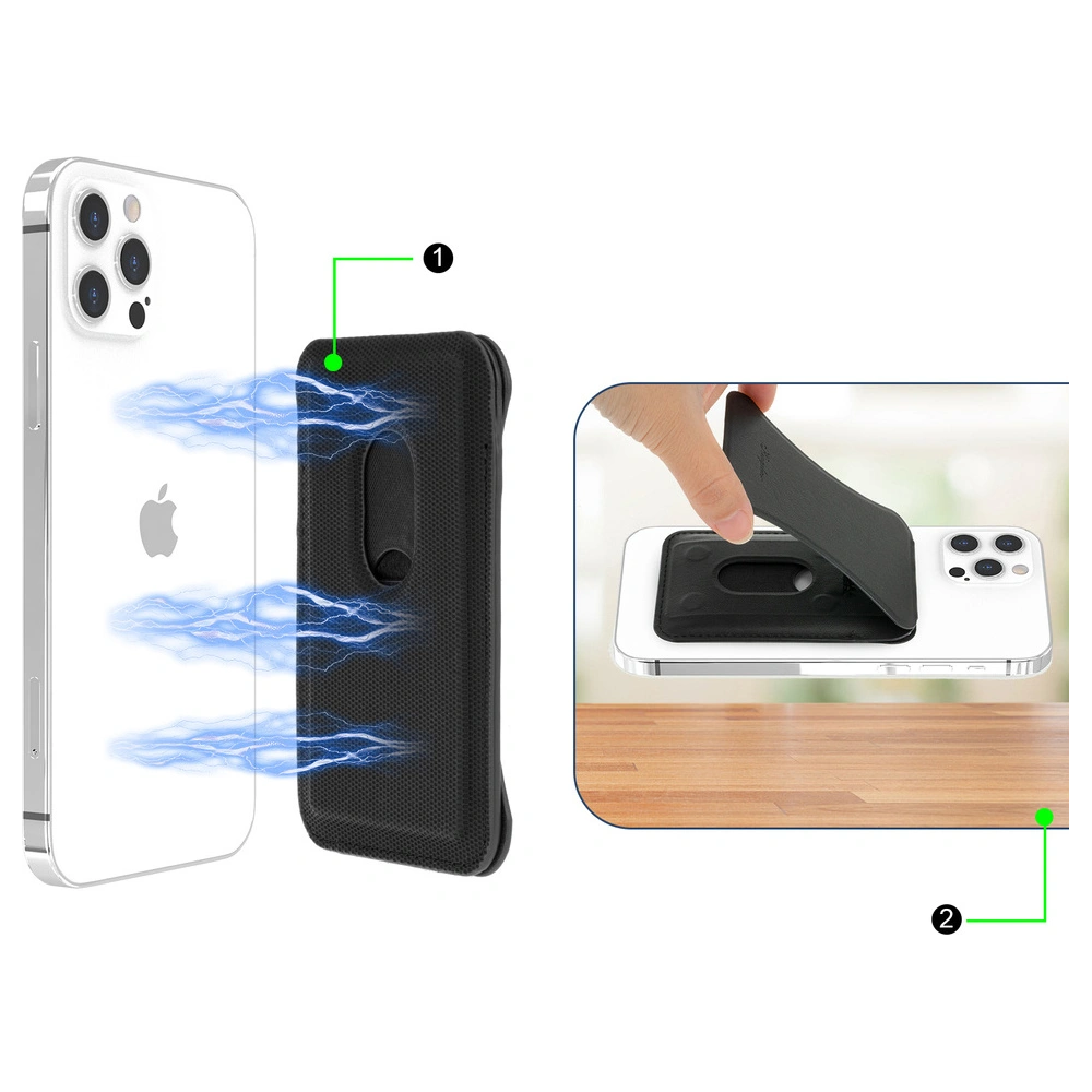 Hurtownia GSM - Magnetikus pénztárca Kingxbar Magnetic Pocket MagSafe Apple Apple iPhone 12/13/14 Sorozat fekete - KGX381 - {ean13} - Hurt