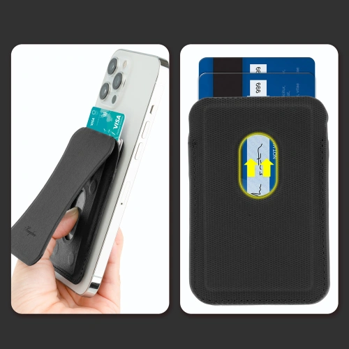 Magnetyczny portfel Kingxbar Magnetic Pocket MagSafe Apple Apple iPhone 12/13/14 Series czarny