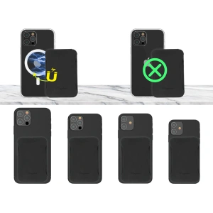 Hurtownia GSM - Magnetikus pénztárca Kingxbar Magnetic Pocket MagSafe Apple Apple iPhone 12/13/14 Sorozat fekete - KGX381 - {ean13} - Hurt