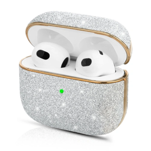 Etui Kingxbar Bling Pods Apple AirPods 3 srebrny