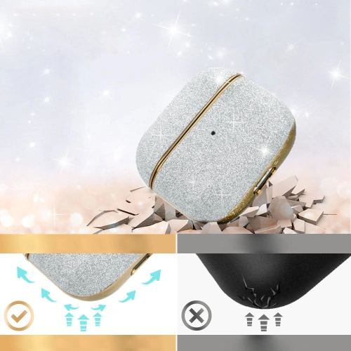 Etui Kingxbar Bling Pods Apple AirPods 3 srebrny