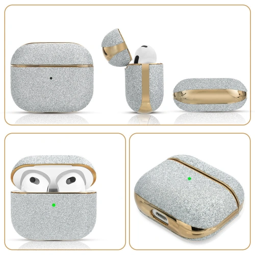 Etui Kingxbar Bling Pods Apple AirPods 3 srebrny
