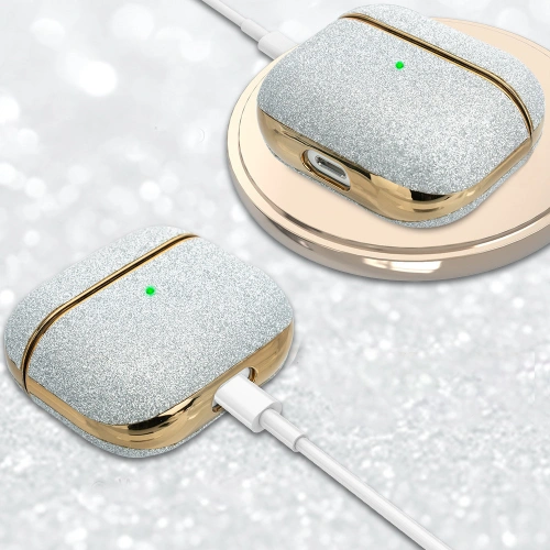 Etui Kingxbar Bling Pods Apple AirPods 3 srebrny
