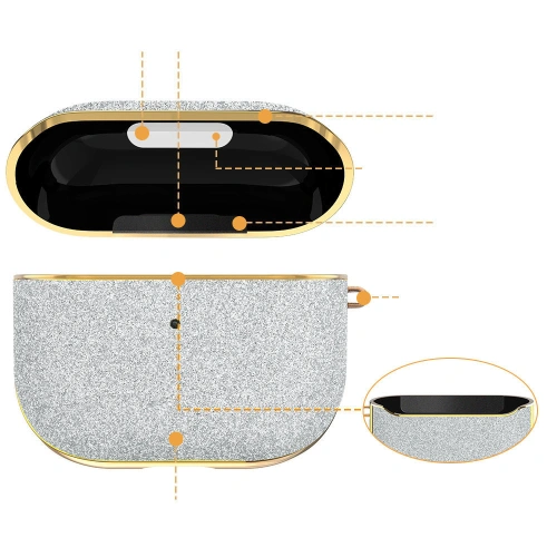 Etui Kingxbar Bling Pods Apple AirPods 3 srebrny