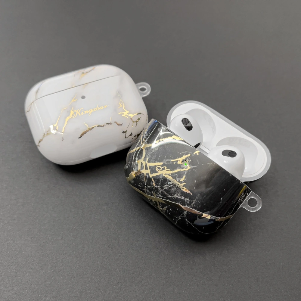 Hurtownia GSM - Etui Kingxbar Marble Pods Apple AirPods 3 negru - KGX453 - {ean13} - Hurt