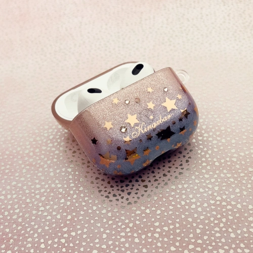 Etui Kingxbar Charm Pods Swarovski Apple AirPods 3 pomarańczowy