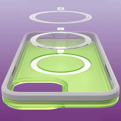 Etui Kingxbar PQY Fluorescence MagSafe Apple iPhone 13 zielony