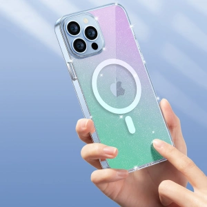 Etui Kingxbar PQY Elegant MagSafe Apple iPhone 13 Pro Max tęczowy