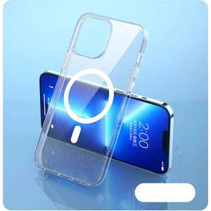 Etui Kingxbar PQY Elegant MagSafe Apple iPhone 13 Pro srebrny