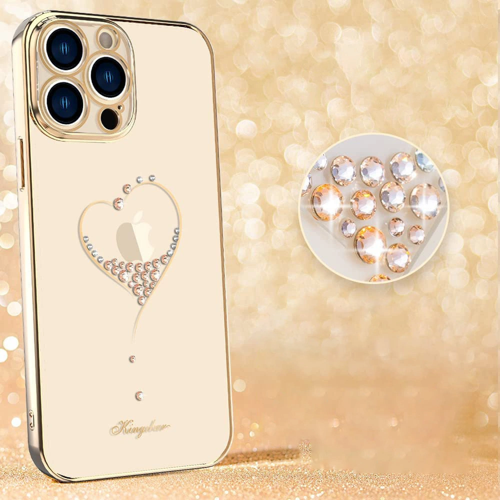 Wholesale Kingxbar Wish Swarovski Apple iPhone 13 Pro gold - KGX477 - {ean13} - Hurt