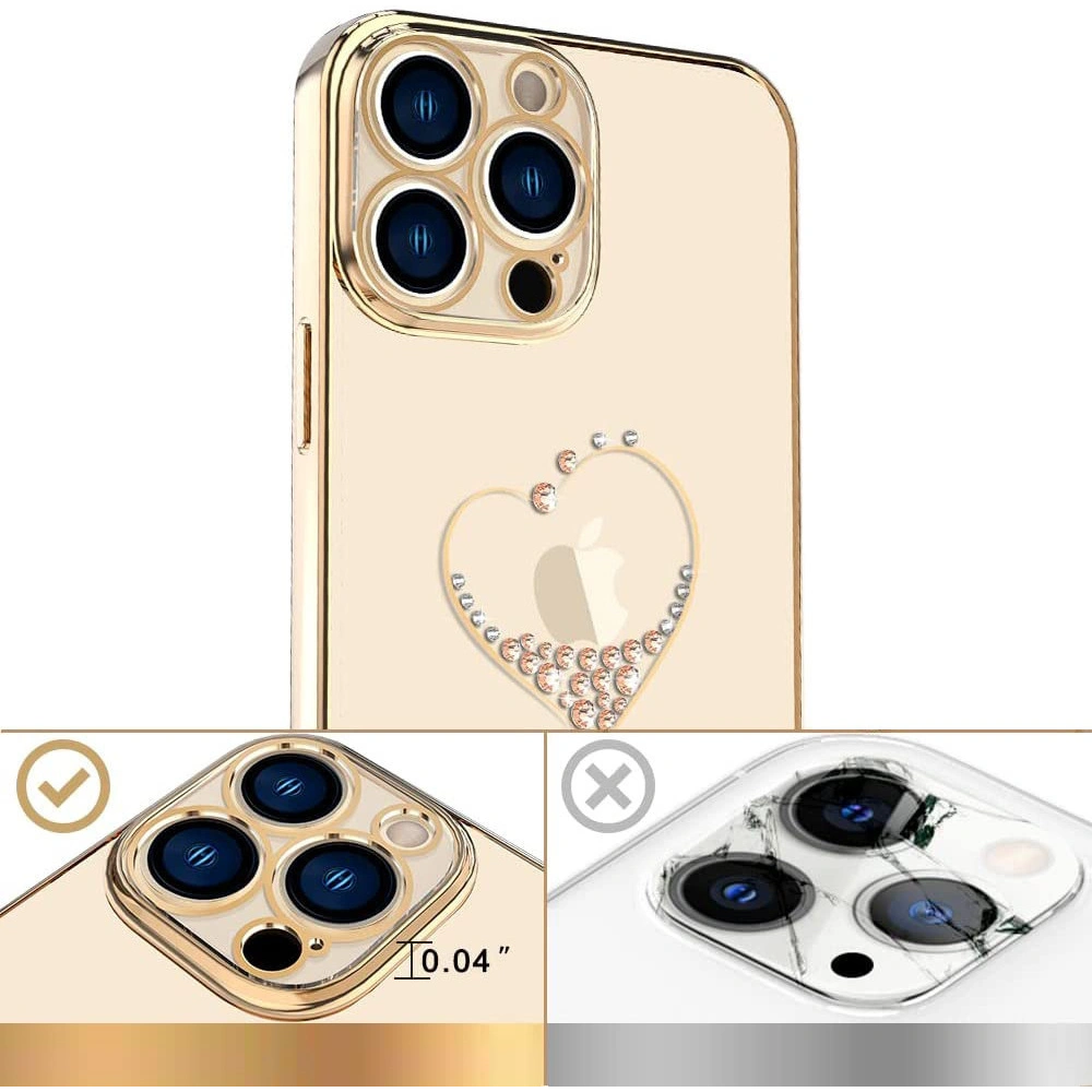 Hurtownia GSM - Etui Kingxbar Wish Swarovski Apple iPhone 13 Pro zlatý - KGX477 - {ean13} - Hurt