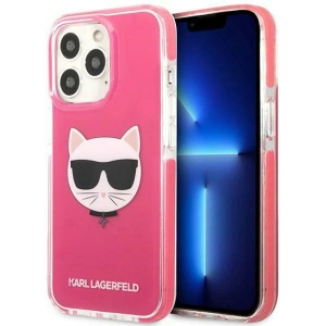 Wholesale Karl Lagerfeld KLHCP13LTPECPI Apple iPhone 13 Pro hardcase fuschia Choupette Head - KLD1195 - {ean13} - Hurt