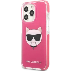 Wholesale Karl Lagerfeld KLHCP13LTPECPI Apple iPhone 13 Pro hardcase fuschia Choupette Head - KLD1195 - {ean13} - Hurt