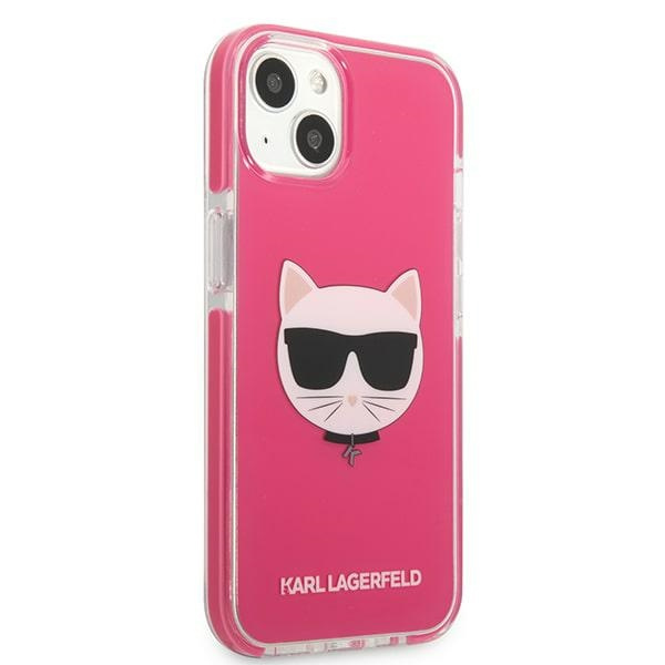 Kryt Karl Lagerfeld KLHCP13MTPECPI Apple iPhone 13 hardcase fuschia Choupette Head