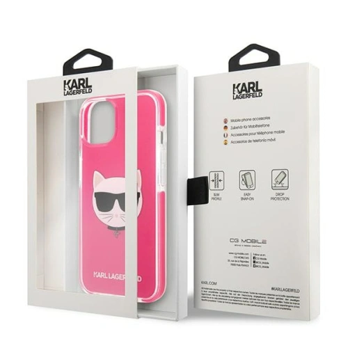 Etui Karl Lagerfeld KLHCP13STPECPI Apple iPhone 13 mini hardcase fuksja/fuschia Choupette Head
