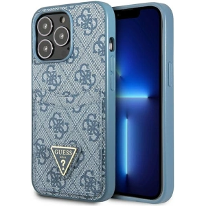 Wholesale Guess GUHCP13LP4TPB Apple iPhone 13 Pro blue hardcase 4G Triangle Logo Cardslot - GUE2199 - {ean13} - Hurt