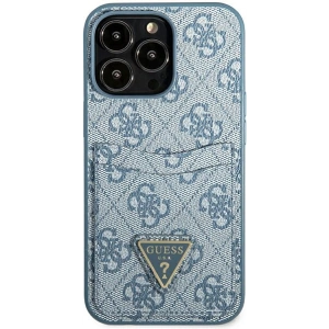 Wholesale Guess GUHCP13LP4TPB Apple iPhone 13 Pro blue hardcase 4G Triangle Logo Cardslot - GUE2199 - {ean13} - Hurt