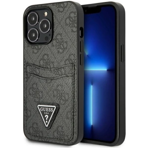 Etui Guess GUHCP13LP4TPK Apple iPhone 13 Pro czarny/black hardcase 4G Triangle Logo Cardslot